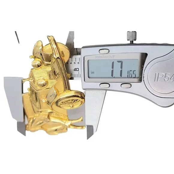 Park Lane JJ Gold Tone Elegant Lady, Rolls Royce Car Brooch, Signed - Picture 8 of 9